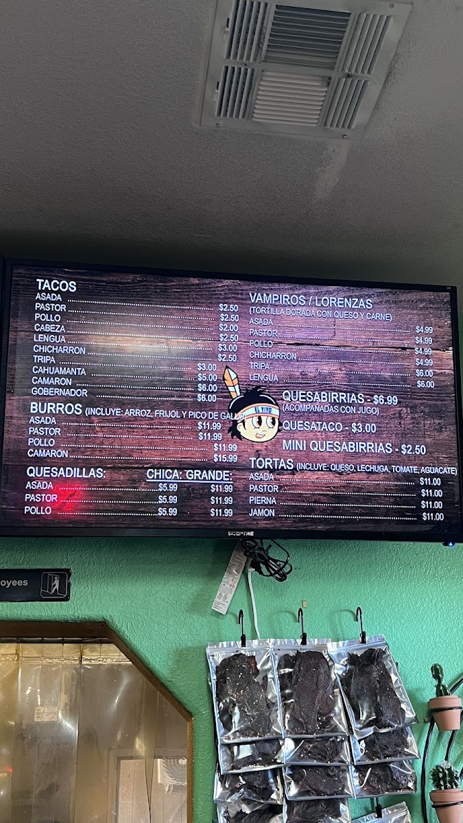 Tacos el Yiyo Menu - Image 1