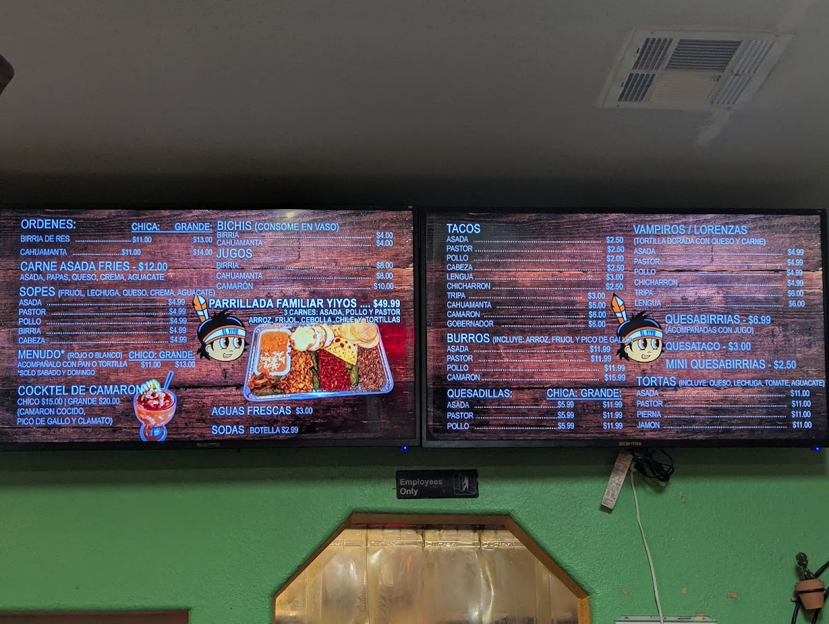 Tacos el Yiyo Menu - Image 2